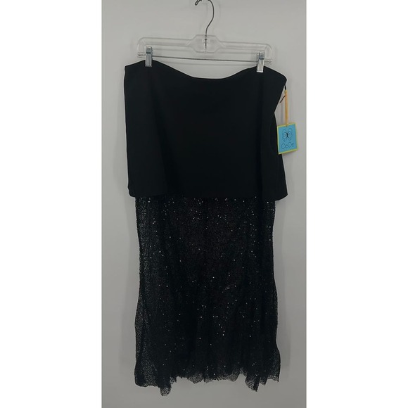 CeCe Sequin Party‎ Dress Black Sleeveless Cocktail skirt - Picture 3 of 14